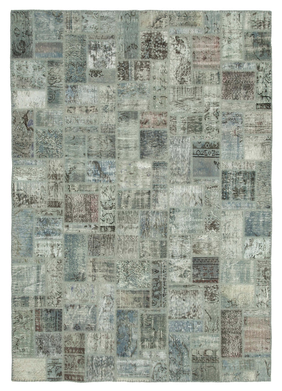 7x10 Grey Modern Patchwork Rug - 29614