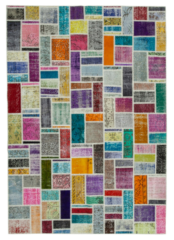 7x10 Multicolor Modern Patchwork Rug - 29623