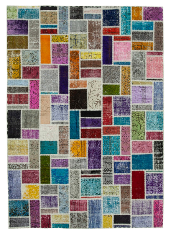 7x10 Multicolor Modern Patchwork Rug - 29628