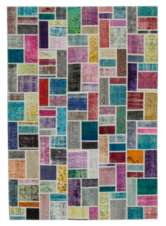 7x10 Multicolor Modern Patchwork Rug - 29629