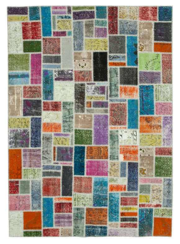 7x10 Multicolor Modern Patchwork Rug - 29630