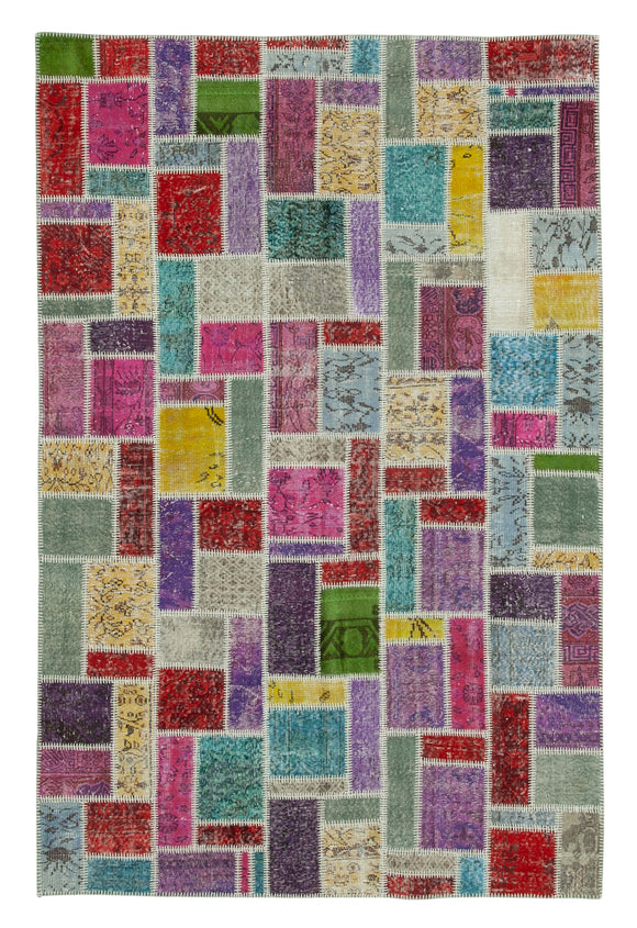 6x9 Multicolor Modern Patchwork Rug - 29634