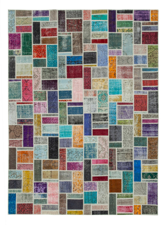 9x12 Multicolor Modern Patchwork Rug - 29683