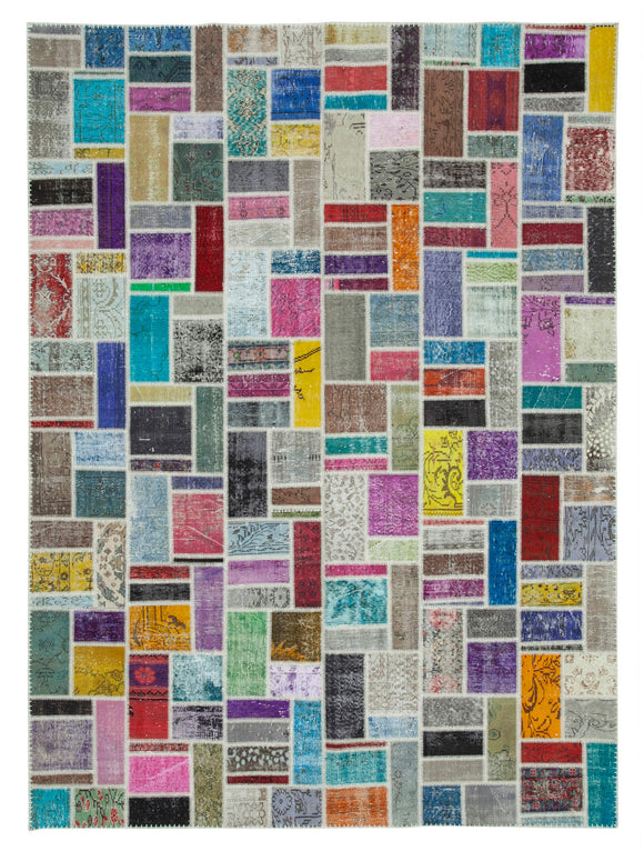 9x12 Multicolor Modern Patchwork Rug - 29687