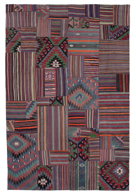 7x10 Multicolor Kilim Patchwork Rug - 30480