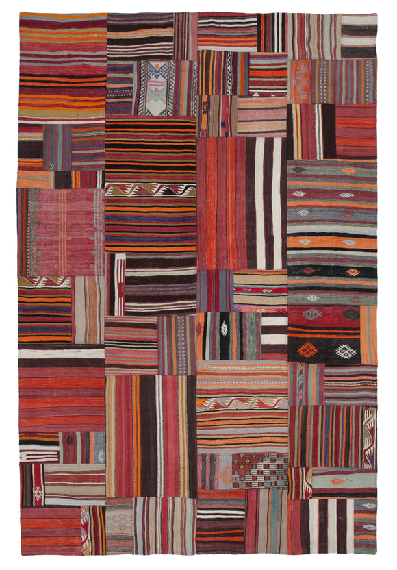 7x10 Multicolor Turkish Unique Kilim Patchwork Rug