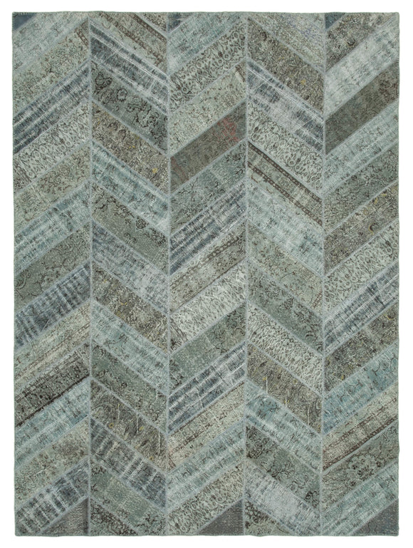 9x12 Grey Modern Patchwork Rug - 30975