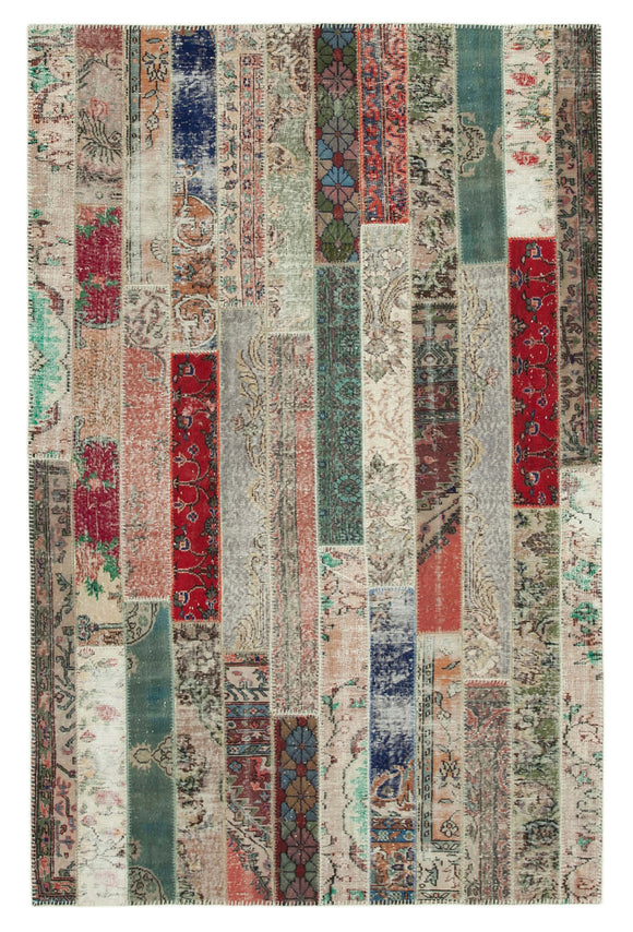6x10 Multicolor Modern Patchwork Rug - 30992