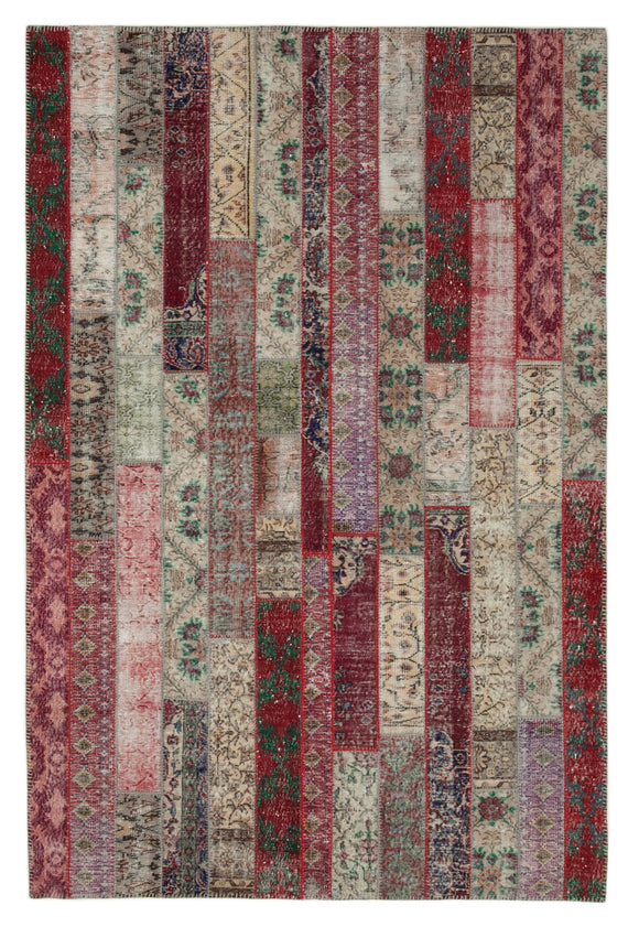 7x10 Multicolor Modern Patchwork Rug - 30995