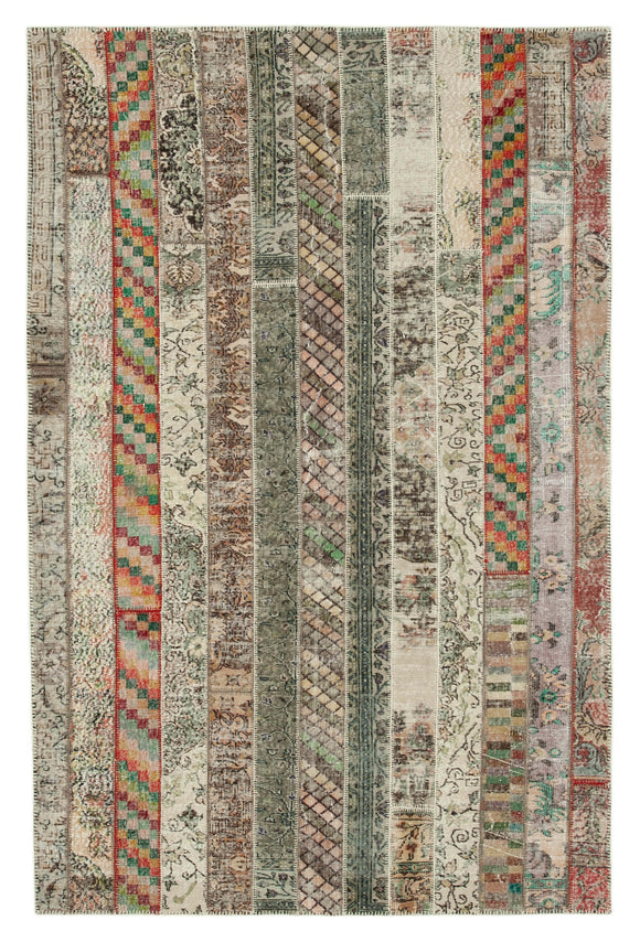 7x10 Multicolor Modern Patchwork Rug - 30998