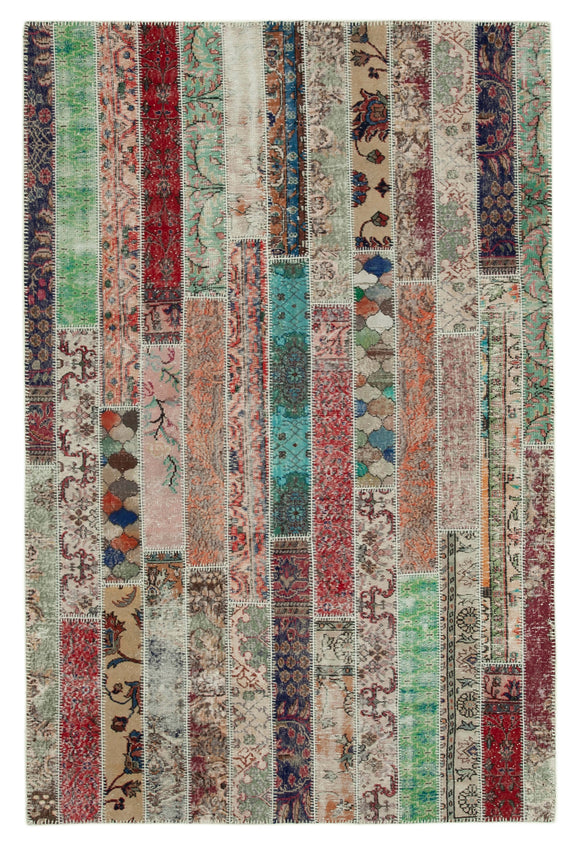 7x10 Multicolor Modern Patchwork Rug - 30999