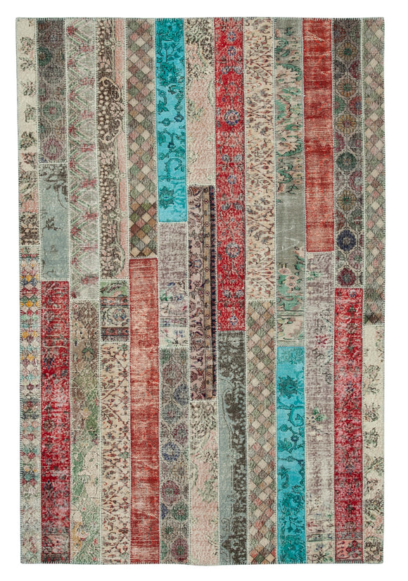 7x10 Multicolor Modern Patchwork Rug - 31006