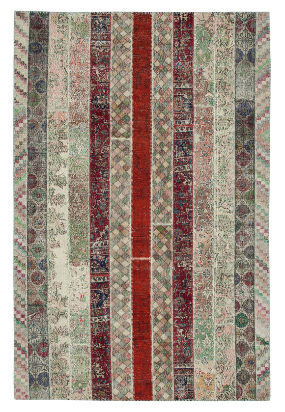 7x10 Multicolor Modern Patchwork Rug - 31010