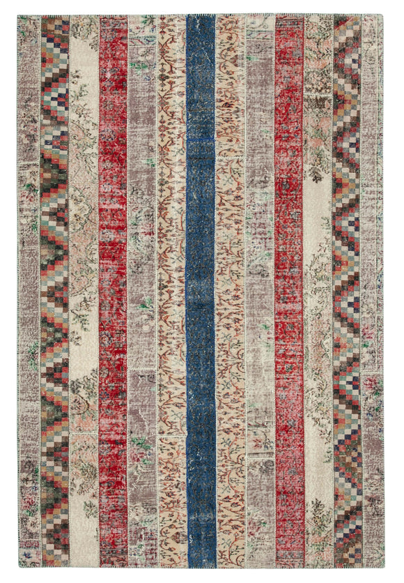 7x10 Multicolor Modern Patchwork Rug - 31014