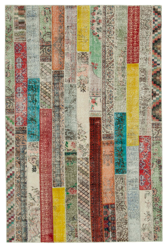 7x10 Multicolor Modern Patchwork Rug - 31027