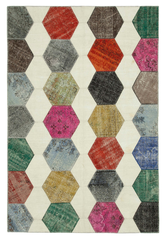 6x9 Multicolor Modern Patchwork Rug - 31033