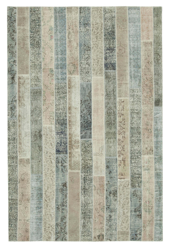 7x10 Grey Modern Patchwork Rug - 31059