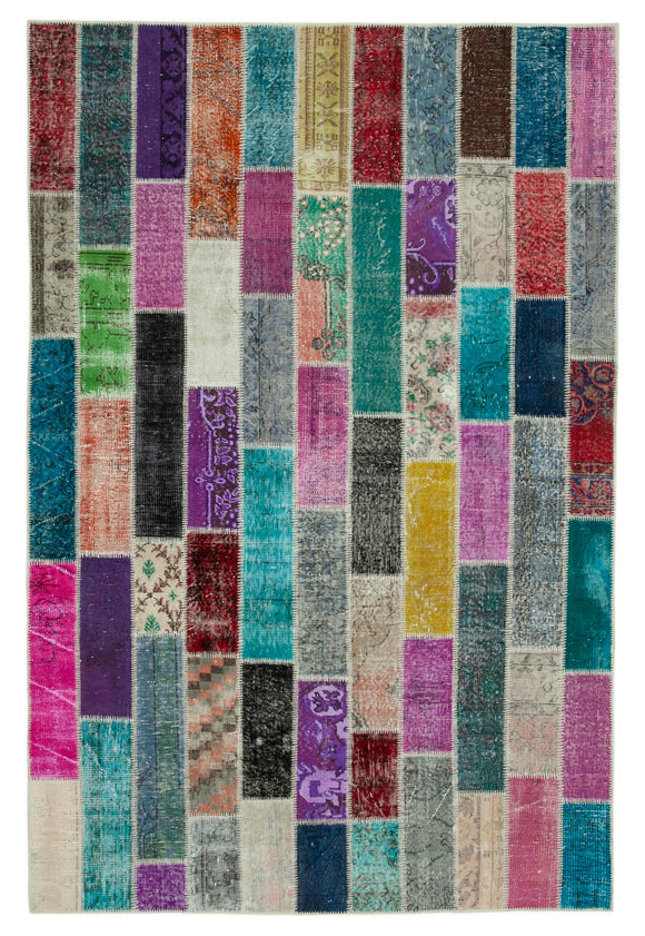 6x10 Multicolor Modern Patchwork Rug - 31062