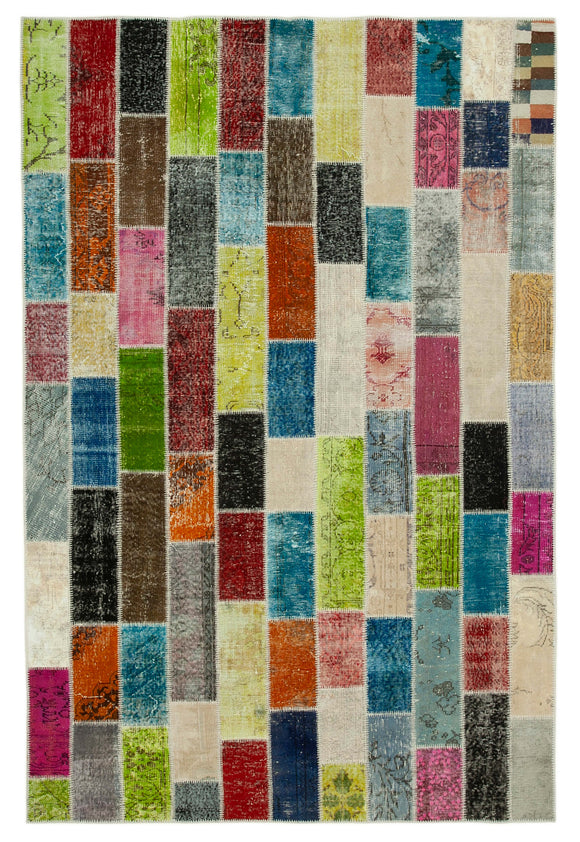 7x10 Multicolor Modern Patchwork Rug - 31064