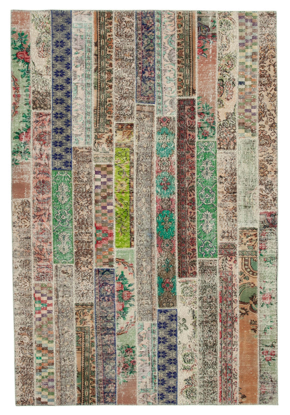 7x10 Multicolor Modern Patchwork Rug - 31079