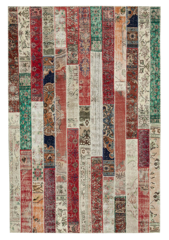 7x10 Multicolor Modern Patchwork Rug - 31091