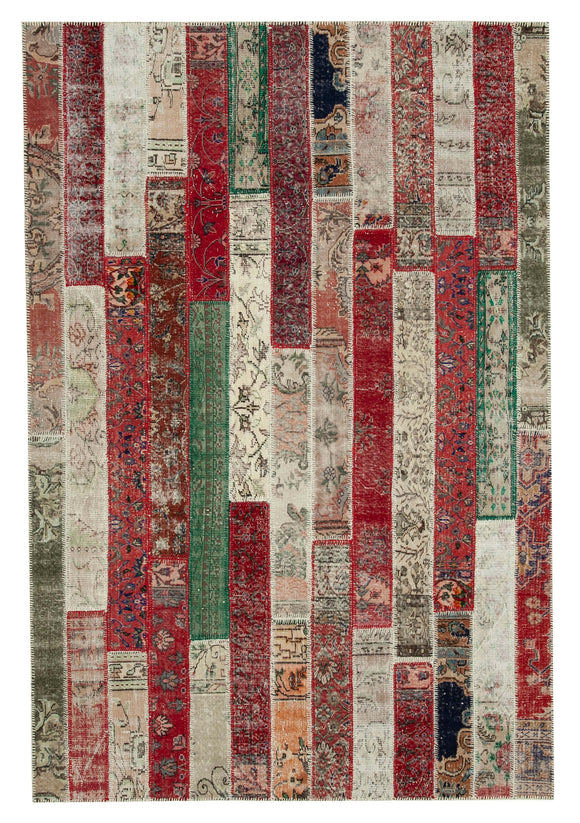 7x10 Multicolor Modern Patchwork Rug - 31092