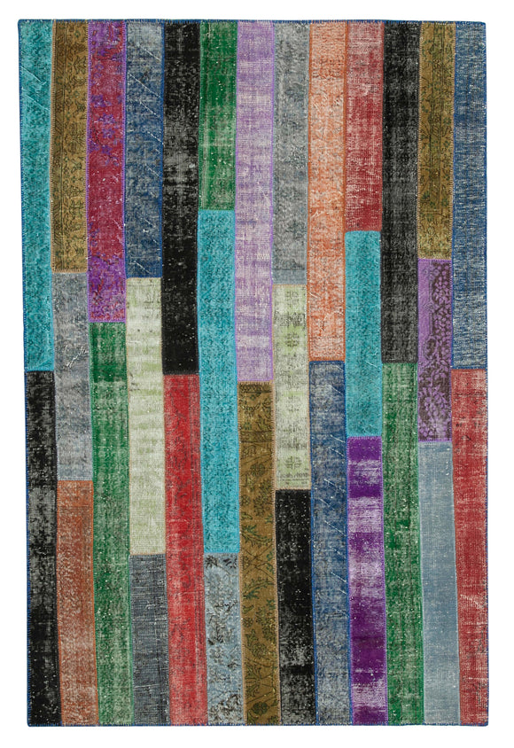 6x10 Multicolor Modern Patchwork Rug - 31103