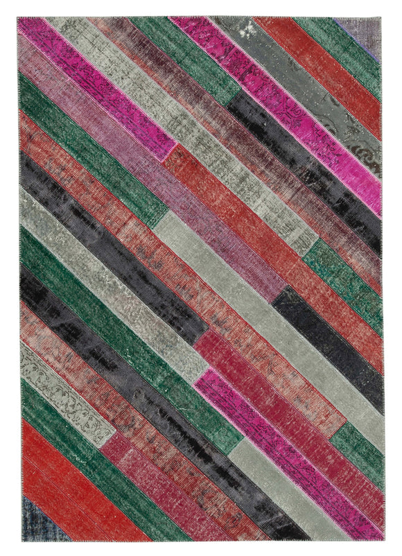 7x9 Multicolor Modern Patchwork Rug - 31107