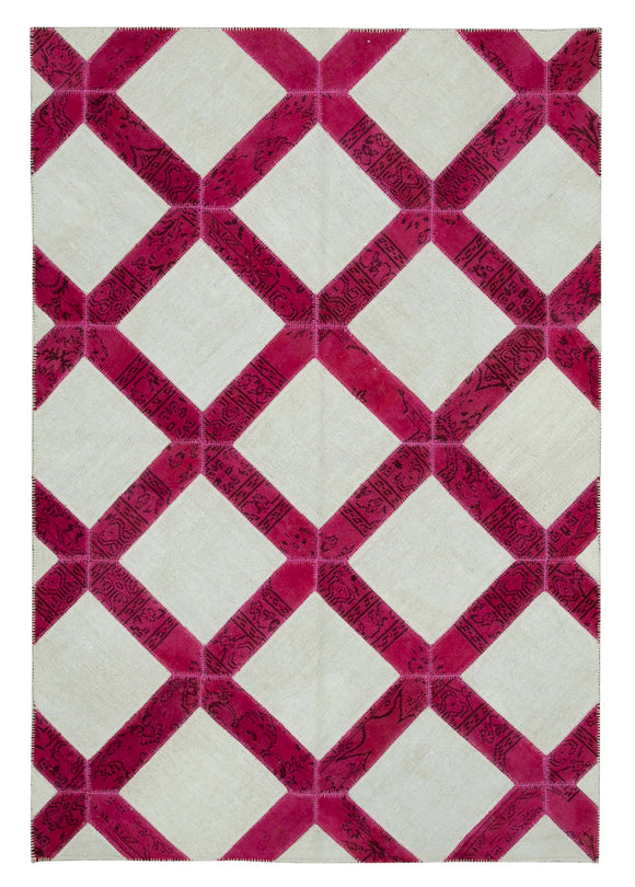 6x10 Pink Modern Patchwork Rug - 31108