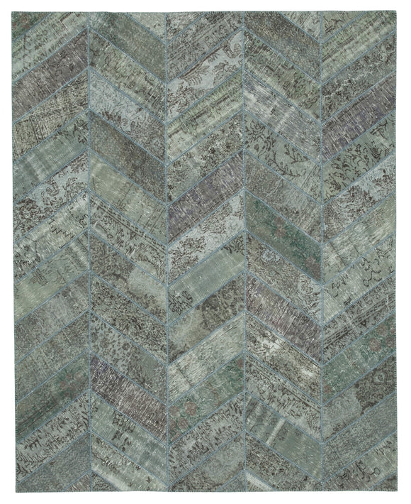 8x10 Grey Modern Patchwork Rug - 31138