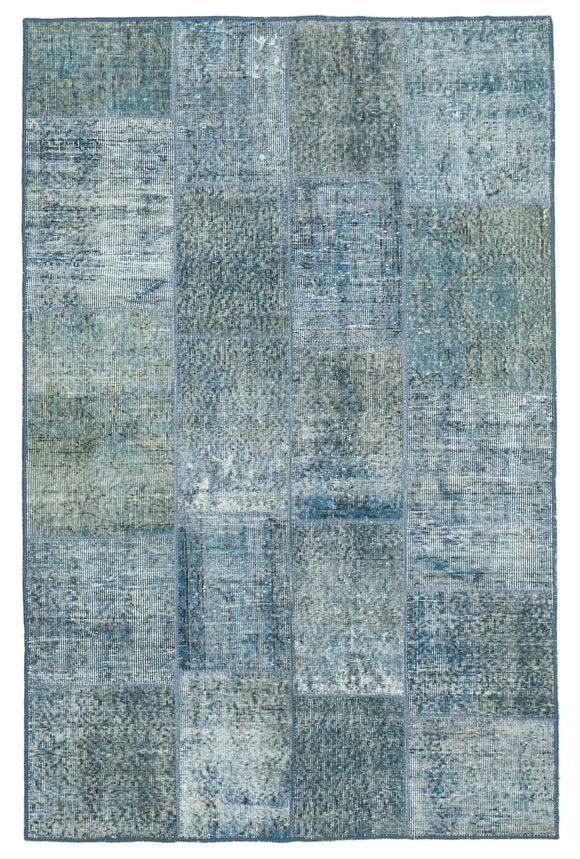 4' 5" x 6' 9" Patchwork Hand-Knotted Turkish Rug