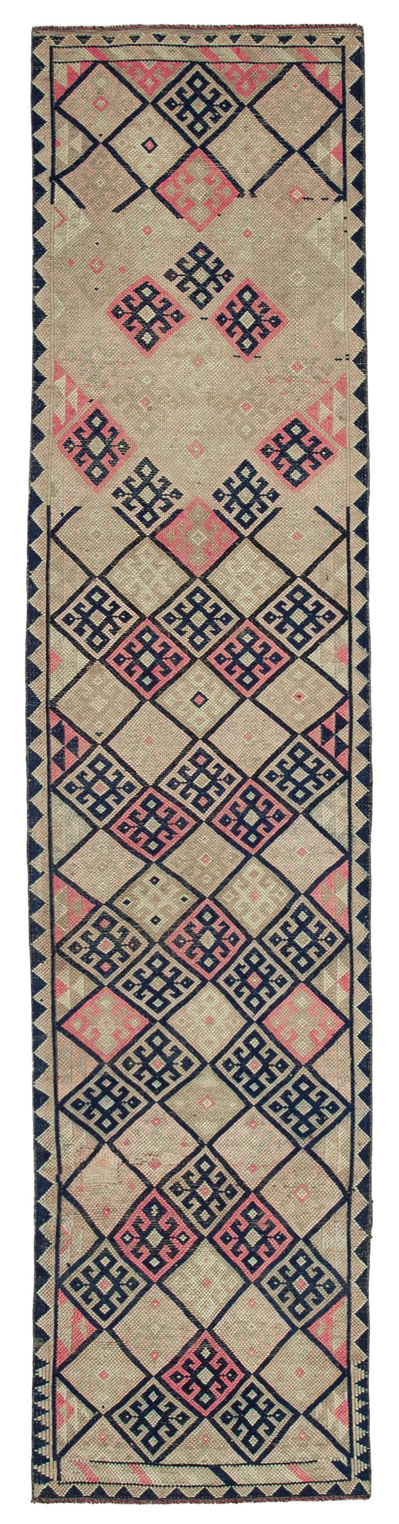 2' 9'' x 12' 4'' Beige Bohemian Runner Rug