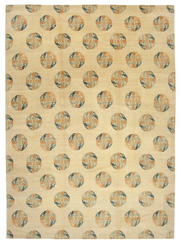 9' 11'' x 13' 11'' Beige Oriental Oushak Rug