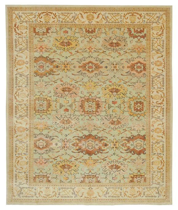 8' 4'' x 9' 11'' Beige Handmade Oushak Rug