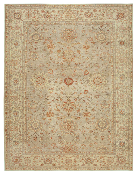 9' 9'' x 12' 8'' Beige Oriental Oushak Rug