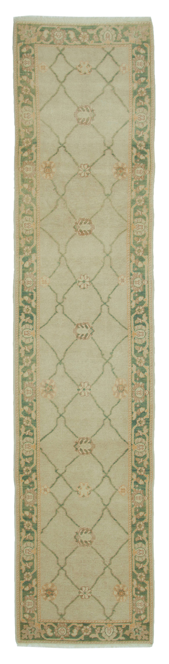 2' 8'' x 11' 10'' Beige Oushak Runner Rug