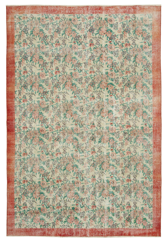 7' x 10' 2'' Hand-Knotted Turkish Rug