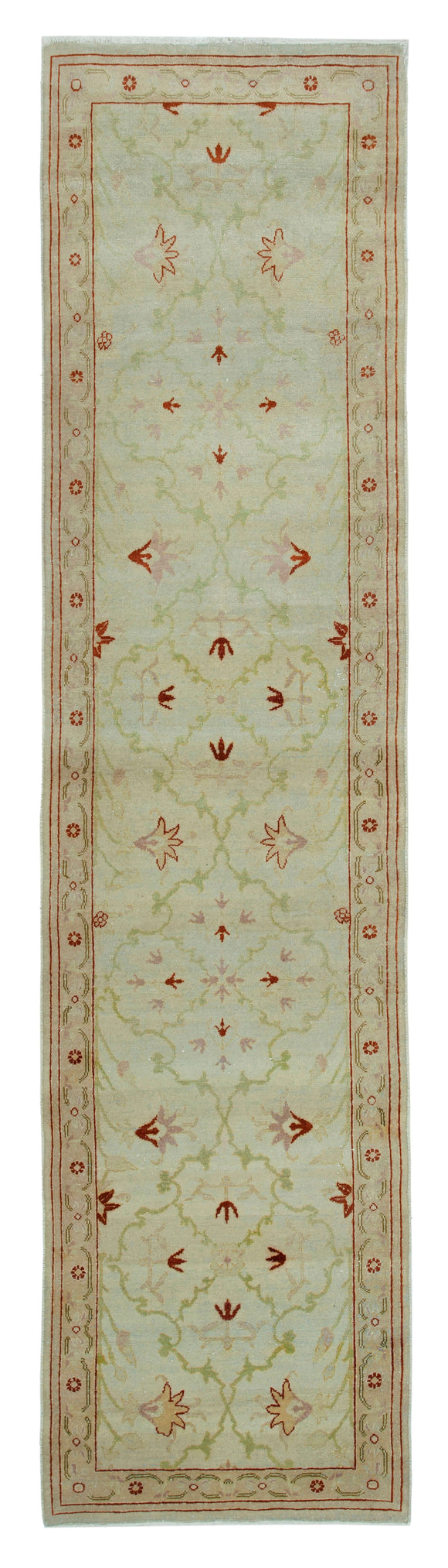2' 7'' x 10' 1'' Handmade Runner Oushak Rug