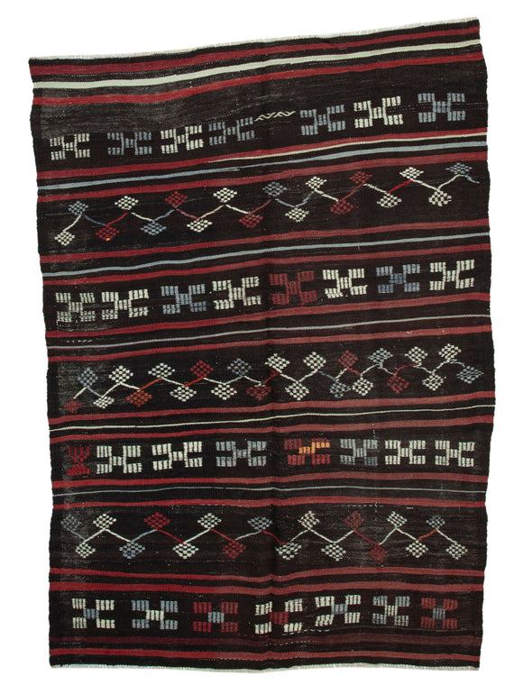 7x9 Vintage Anatolian Kilim Rug - 35316
