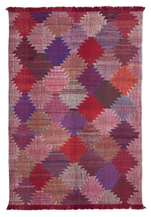 8x11 One-of-a-Kind Turkish Rewoven Rag Rug - 35505