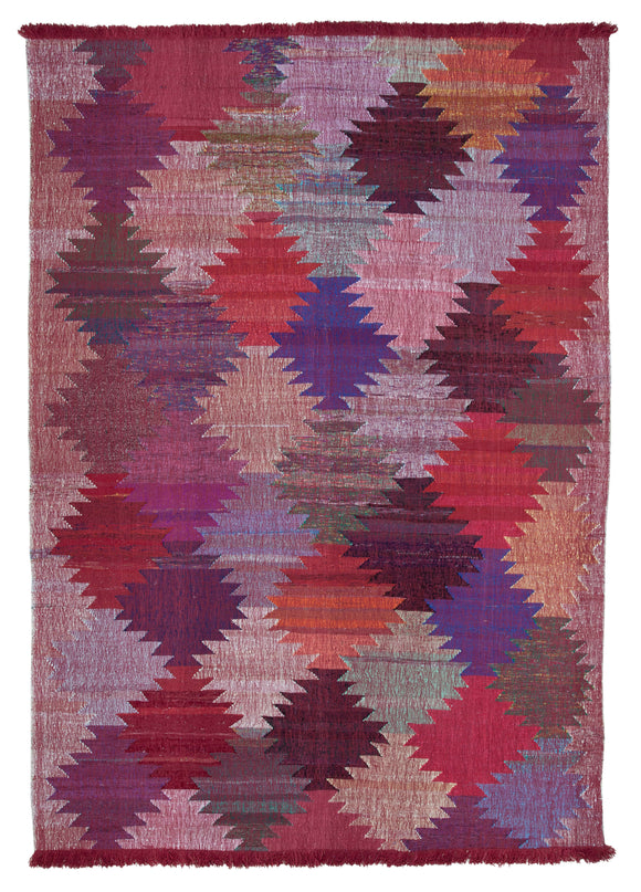 8x11 One-of-a-Kind Turkish Rewoven Rag Rug - 35508