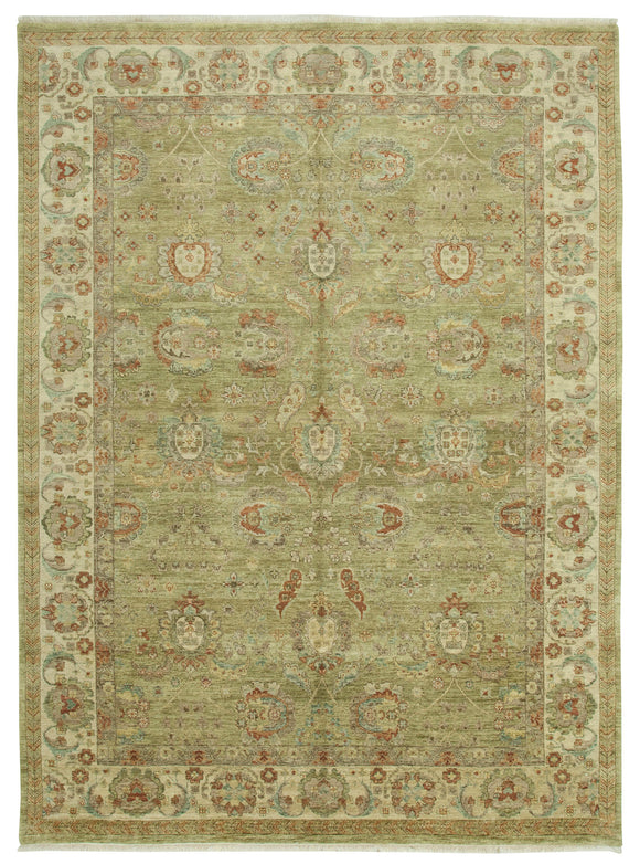 8' 11'' x 11' 9'' Beige Handmade Oushak Rug