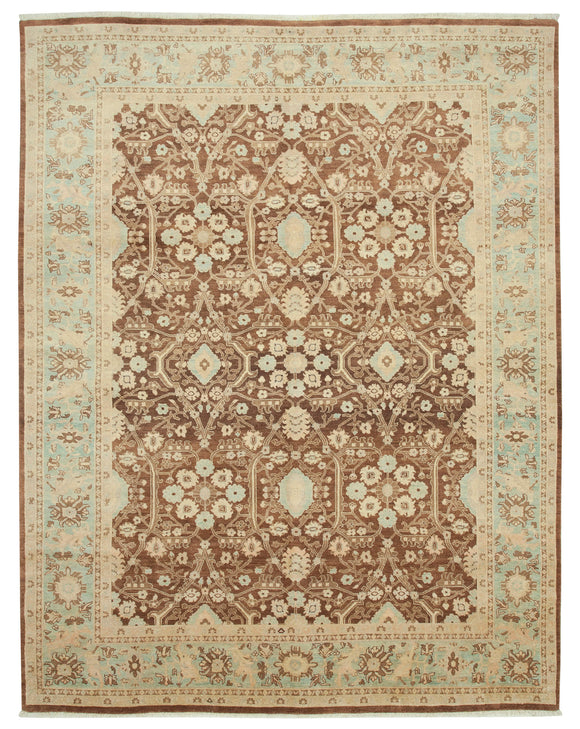 8' 10'' x 11' 7'' Beige and Brown Oushak Rug