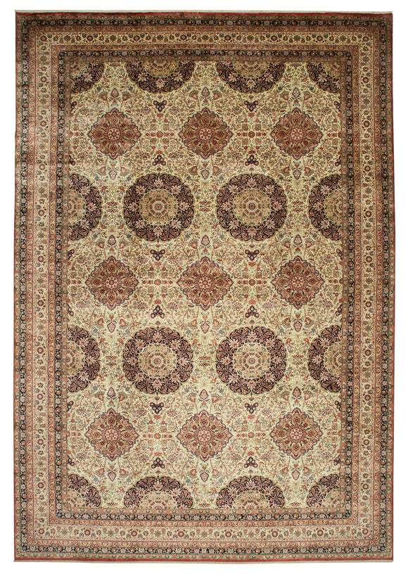 12' 2'' x 17' 11'' Beige Hand-Knotted Oriental Rug