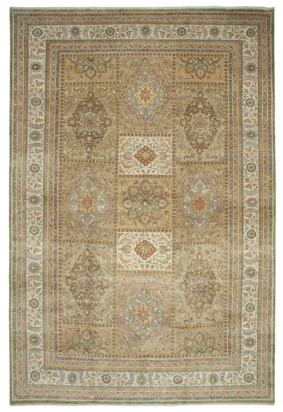 12' x 18' 2'' Beige Hand-Knotted Oriental Rug