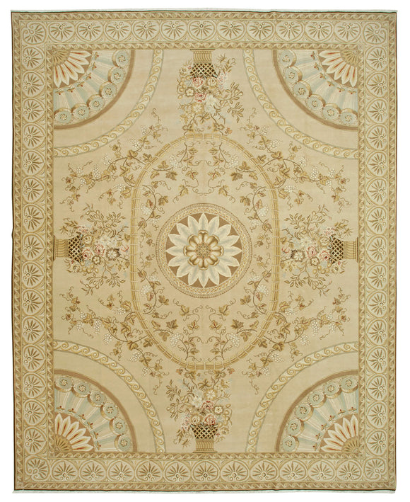 11' 11'' x 15' 3'' Beige Oriental Oushak Rug