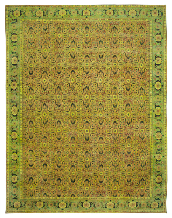 13' 7'' x 18' 2'' Green Large Oushak Rug