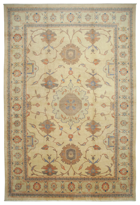 13' 3'' x 19' 7'' Beige Extra Large Oushak Rug