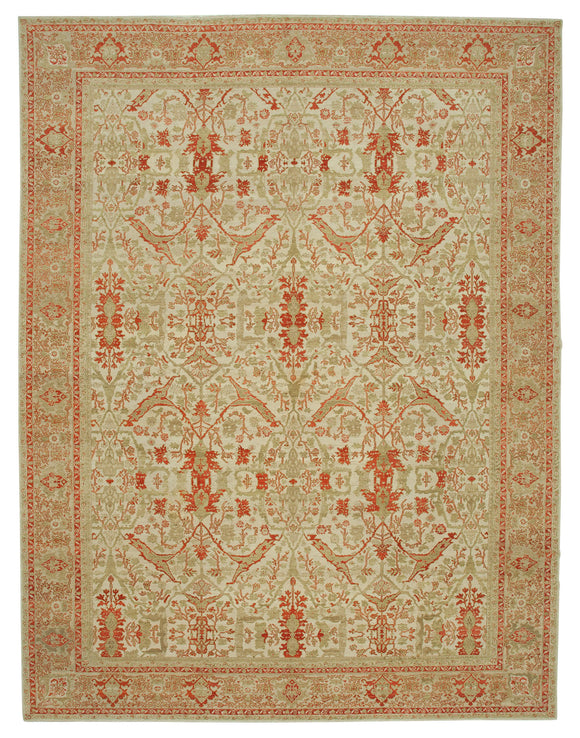 12' 2'' x 15' 11'' Hand-Knotted Wool Oushak Rug