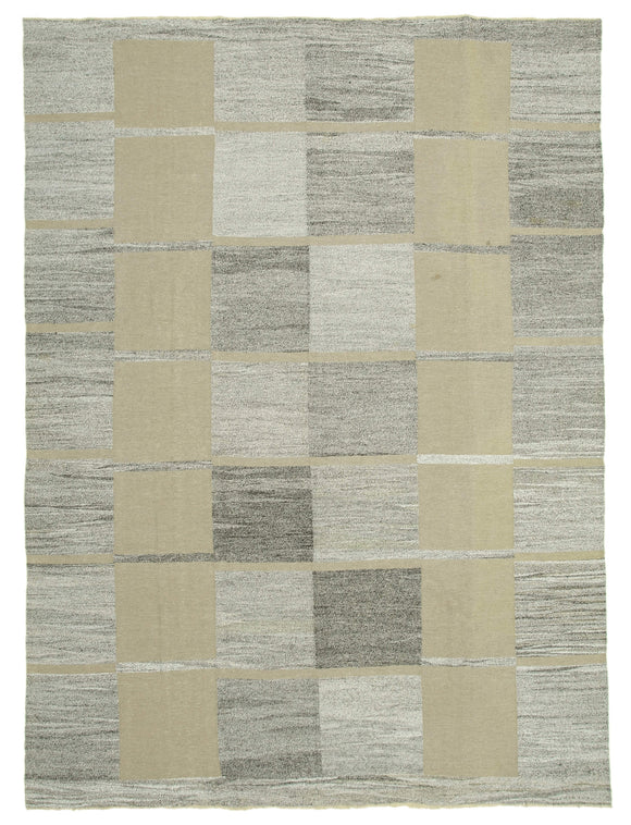 10' 2'' x 13' 9'' Modern Handwoven Kilim Rug
